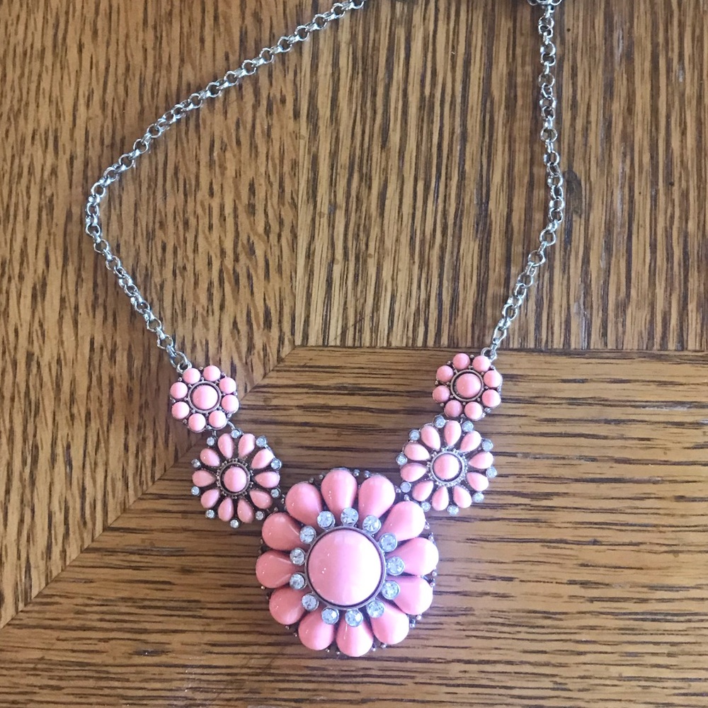 Coral floral necklace